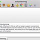 Screenshot of Adium’s sad notice